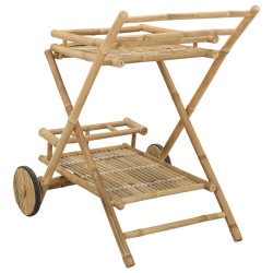 Chariot de service avec roues Naturel 79 x 67,5 x 84 cm Bambou 637567637567