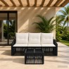 Ensemble de canapé de jardin 4 pcs Noir polyrotin 637572637572