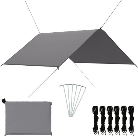 Bâche d'extérieur 3x2,85 m Gris 637577637577