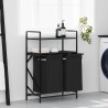 Panier à linge à 2 compartiments avec étagères en chêne noir 637594637594