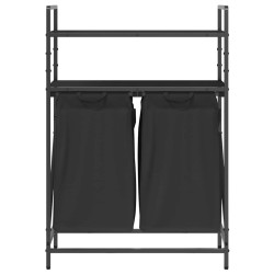 Panier à linge à 2 compartiments avec étagères en chêne noir 637594637594