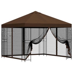 Abri de jardin avec parois 3 x 3 m Marron Polyester et Acier 637595637595