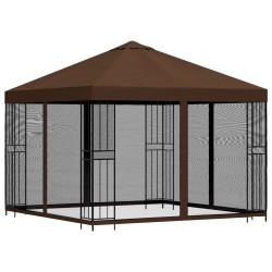 Abri de jardin avec parois 3 x 3 m Marron Polyester et Acier 637595637595