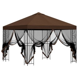 Abri de jardin avec parois 3 x 3 m Marron Polyester et Acier 637595637595