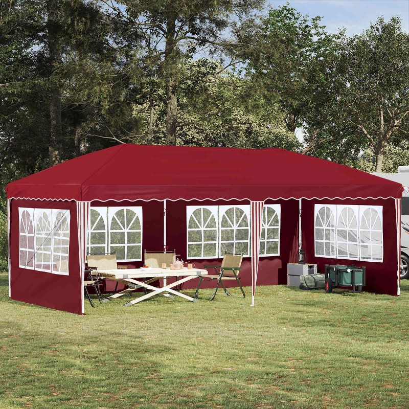 Tente de fête pop-up 575 x 289 x 245 cm Bordeaux 637601637601