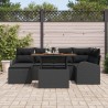 Ensemble de canapé de jardin 7 pcs Noir Poly rotin 637606637606