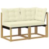 Canapé d’extérieur milieu et coin avec coussin 2 Pièce Blanc 637608637608