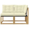 Canapé d’extérieur milieu et coin avec coussin 2 Pièce Blanc 637608637608