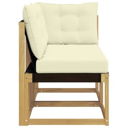 Canapé d’extérieur milieu et coin avec coussin 2 Pièce Blanc 637608637608