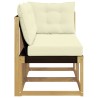 Canapé d’extérieur milieu et coin avec coussin 2 Pièce Blanc 637608637608