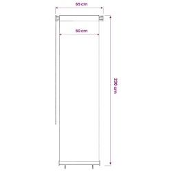 Store roulant d'extérieur 65 (l) x 230 (H) cm HDPE noir 637612637612