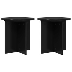 Support de Plante 2 pcs Noir 40 x 40 x 40 cm Bois d'ingénierie 637624637624