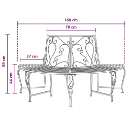 Banc d'Arbre 4-Nombre de places 160 x 80 x 89 cm Acier 637625637625