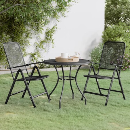 Ensemble à manger de jardin 3 pcs Maille Métal Anthracite 637626637626
