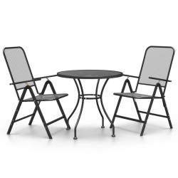 Ensemble à manger de jardin 3 pcs Maille Métal Anthracite 637626637626