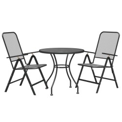 Ensemble à manger de jardin 3 pcs Maille Métal Anthracite 637626637626