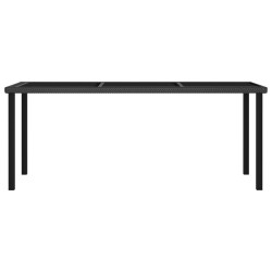 Table à dîner de jardin Noir 180x70x73 cm Résine tressée 637627637627