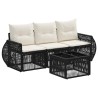Ensemble de canapé de jardin 4 pcs Noir et blanc crème 637628637628