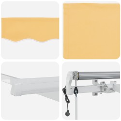 Auvent rétractable Sable 300 x 250 cm Tissu et Aluminium 637630637630