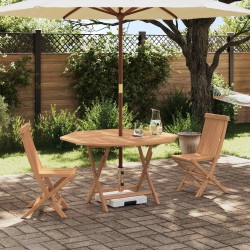 Ensemble bistro de jardin 3 pcs Marron Teck massif 637633637633
