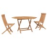 Ensemble bistro de jardin 3 pcs Marron Teck massif 637633637633
