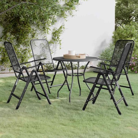 Ensemble à manger de jardin 5 pcs Maille Métal Anthracite 637634637634