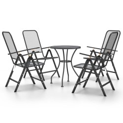 Ensemble à manger de jardin 5 pcs Maille Métal Anthracite 637634637634