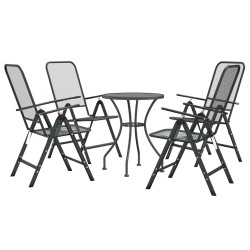 Ensemble à manger de jardin 5 pcs Maille Métal Anthracite 637634637634
