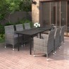 Ensemble à manger de jardin coussins 7 pcs Résine tressée Verre 637636637636