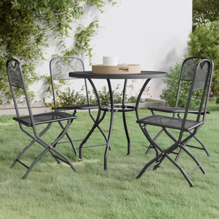 Ensemble à manger de jardin 5 pcs Maille Métal Anthracite 637639637639