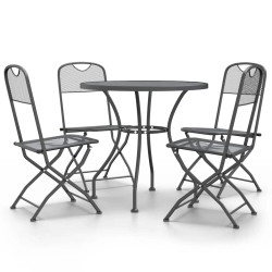 Ensemble à manger de jardin 5 pcs Maille Métal Anthracite 637639637639