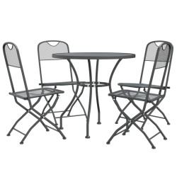 Ensemble à manger de jardin 5 pcs Maille Métal Anthracite 637639637639