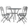 Ensemble à manger de jardin 5 pcs Maille Métal Anthracite 637639637639