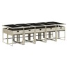 Ensemble à manger de jardin 11pcs avec coussins gris poly rotin 637641637641