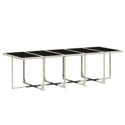 Ensemble à manger de jardin 11pcs avec coussins gris poly rotin 637641637641