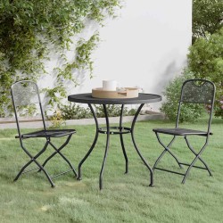 Ensemble à manger de jardin 3 pcs Maille Métal Anthracite 637646637646