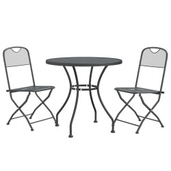 Ensemble à manger de jardin 3 pcs Maille Métal Anthracite 637646637646