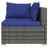 Salon de jardin 6 pcs avec coussins résine tressée gris 637650637650