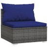 Salon de jardin 6 pcs avec coussins résine tressée gris 637650637650
