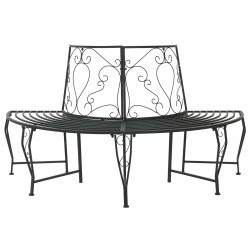 Banc d'Arbre 4-Nombre de places 160 x 80 x 89 cm Acier Noir 637661637661