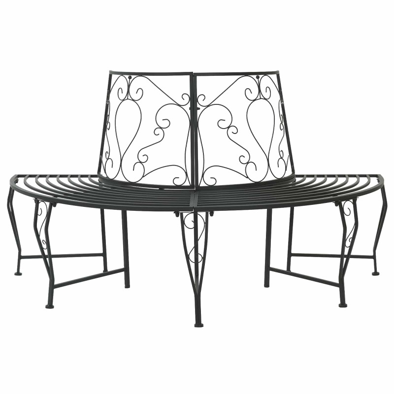 Banc d'Arbre 4-Nombre de places 160 x 80 x 89 cm Acier Noir 637661637661