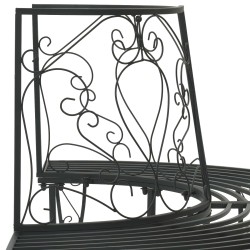 Banc d'Arbre 4-Nombre de places 160 x 80 x 89 cm Acier Noir 637661637661