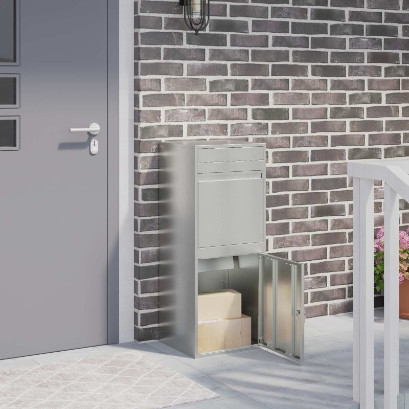 Boîte de dépôt de colis avec stockage Argenté 47,5 x 38 x 59 cm 637663637663