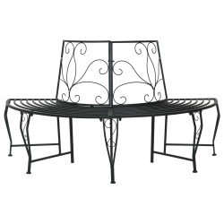 Banc d'Arbre 4-Nombre de places 160 x 80 x 89 cm Acier Noir 637664637664