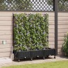 Porte-plante de jardin avec irrigation et roues 3 pc Noir PP 637665637665