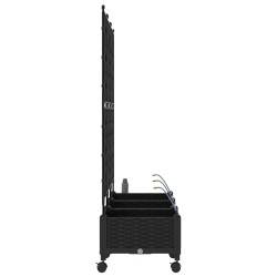 Porte-plante de jardin avec irrigation et roues 3 pc Noir PP 637665637665