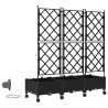 Porte-plante de jardin avec irrigation et roues 3 pc Noir PP 637665637665