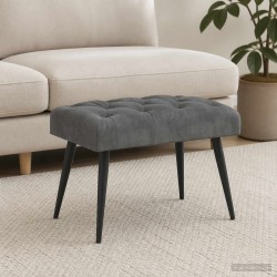 Banc avec capitonnage bouton Gris foncé 60 x 40 x 45 cm Velours 637666637666
