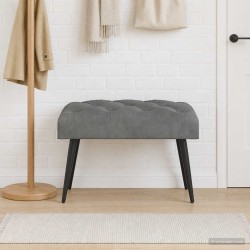 Banc avec capitonnage bouton Gris foncé 60 x 40 x 45 cm Velours 637666637666