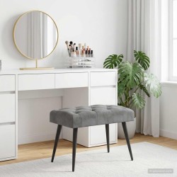 Banc avec capitonnage bouton Gris foncé 60 x 40 x 45 cm Velours 637666637666